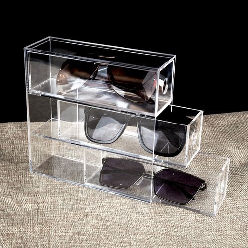 高档亚克力三层眼镜展示架太阳镜陈列架子眼镜盒饰品小物件收纳盒